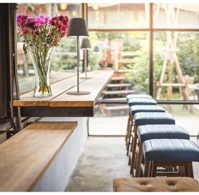 Сива настолна лампа с LED димиране, сензор за движение и метален абажур (височина 38 см) Consenza - Fischer &amp; Honsel