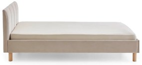 Бежово единично легло 120x200 cm тапицирано без ламелно дъно Joker – Meise Möbel