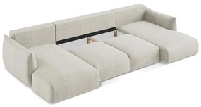 Бежов сгъваем ъглов диван (U форма) Leila – Makamii