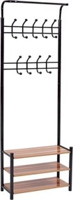 Стилен стелаж за дрехи, включващ рафтове за обувки