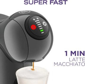 Еспресо машина Krups KP243B10 NDG GENIO S ANTHRACITE, 1500W, 15 bar, 0.8 л, Работа с NESCAFÉ® Dolce Gusto® капсули, LED, XL функция, Сив/антрацит
