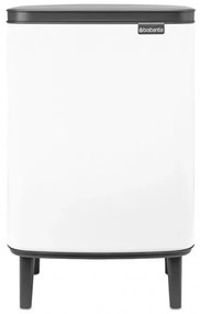 Кош за боклук Brabantia Bo Small Hi 1006647, 12 л, Плавно и безшумно отваряне, Противоплъзгаща основа, Бял