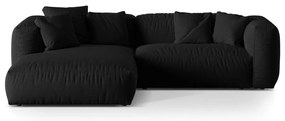 Черен модулен ъглов диван (ляв ъгъл) Martina – Micadoni Home
