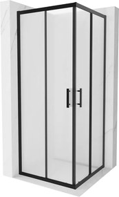 Mexen Rio квадратна душ кабина 80 x 80 см, матова, черна - 860-080-080-70-30