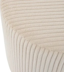 Пуф atmosphera Sylia, Рипсено кадифе, Ø38 cm - Слонова кост