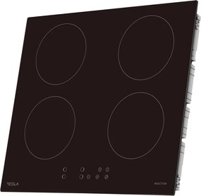 Стъклокерамичен плот за вграждане Tesla HI6401MB, 7200W, 4 зони, 9 степени, Таймер, Индикатор за остатъчна топлина, Защита от деца, Черен