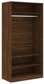 826616 vidaXL Гардероб, кафяв дъб, 100x50x200 см, инженерно дърво