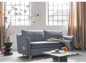 Сив кадифен разтегателен диван 225 cm Charming Charlie – Miuform