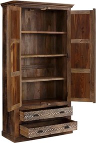 Кафяв гардероб от масивно манго 190x45 cm Maneesh – Støraa