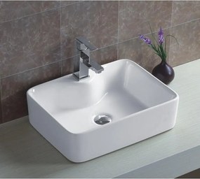 Мивка за баня ICB 864, монтаж върху плот, порцелан, бял, 48x37x13.5см