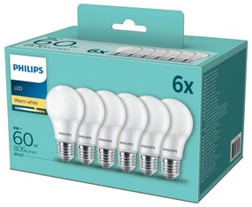 К-кт 6 бр. LED крушки Philips E27/8W/230V 2700K