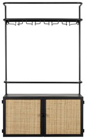 Черна ратанова стойка за вино 18x100 cm Guuji - White Label