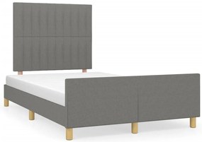 3125204 vidaXL Рамка за легло без матрак, тъмносива, 120x200 см, плат