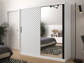 Плъзгащ се гардероб Jodelka с Огледало-Leuko-Mauro-Дължина: 200 cm