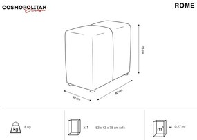 Синя кадифена облегалка за модулен диван Rome Velvet - Cosmopolitan Design