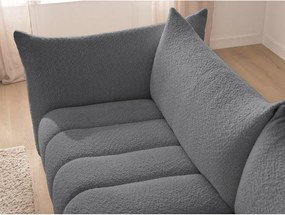 Сив ъглов диван от прежда с примки от букле (ляв ъгъл) Azra – Bobochic Paris