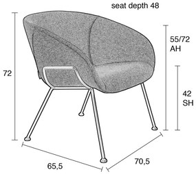 Черно кресло от изкуствена кожа Feston - Zuiver