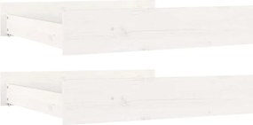 814990 vidaXL Чекмеджета за легло, 2 бр, бели, бор масив