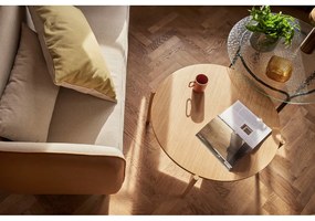 Черна кръгла масичка за кафе със стъклен плот ø 80 cm Orbit – Hübsch