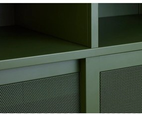 Тъмнозелено метално шкафче с плъзгащи се врати 90x140x40 cm Veep – Unique Furniture