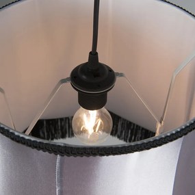 Ретро висяща лампа черна с сива 45 см - Granny