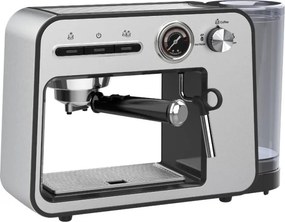 Втора ръка: Еспресо машина Oliver Voltz OV51171H, 1450W, 15 bar, 1L, Подгряване на чаши, Авт. изключване, Инокс/черен