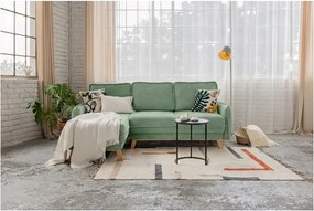 Светлозелен разтегателен ъглов диван от рипсено кадифе (променлив) Tori – Bonami Selection