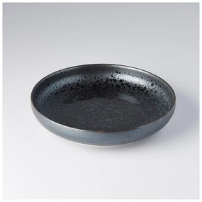 Черно-сива керамична чиния с изпъкнал ръб Перла, ø 22 cm Black Pearl - MIJ