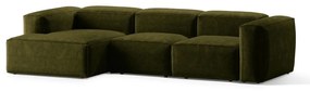 Зелен ъглов диван от рипсено кадифе (ляв ъгъл) Bergano – Cosmopolitan Design