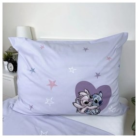Единично детско памучно спално бельо 140x200 cm Lilo and Stitch "Heart" – Jerry Fabrics