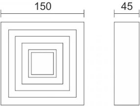 Аплик за стена Bower LED-Square