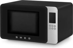 Микровълнова фурна с грил 4в1 SMEG Collezione MOC01BLMEU, 1900W, 29 л, 18 програми, Плавно затваряне, Звуков сигнал, LCD, Черен мат