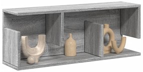 854837 vidaXL Стенен шкаф, 80x20x30 см, сив сонома, инженерно дърво