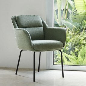 Зелен тапициран трапезен стол с подлакътници Sadira – Teulat