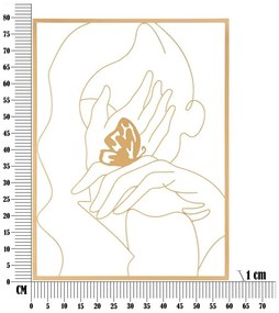 Метална декорация за стена 60x80 cm Hands on Face - Mauro Ferretti