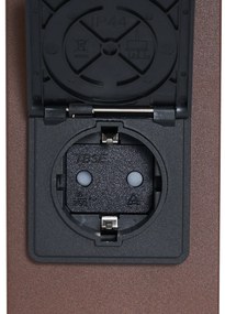 Индустриална външна стълбова лампа ръждивокафява с димно стъкло 70 см със сензор за здрач IP44 - Denmark