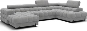 Сив разтегателен ъглов диван от букле (десен ъгъл U форма) Feraria – ELTAP