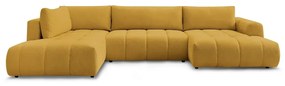 Сгъваем/с място за съхранение ъглов диван в цвят горчица (ляв ъгъл/U форма) Fuji – Bobochic Paris