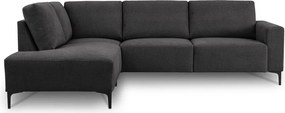 Антрацитен шенилов ъглов диван (ляв ъгъл/L форма) Fabian – Scandic