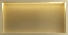 Вграден рафт за баня  LED 30x60 brush gold