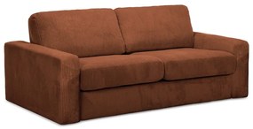 Теракотен разтегателен диван от рипсено кадифе 195 cm Nona – Makamii