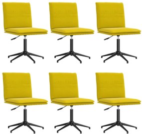 3315704 vidaXL Трапезни столове, 6 бр, жълти, кадифе