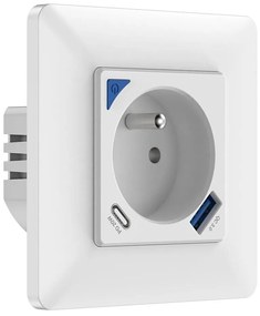 Immax NEO 07800L - Смарт щепсел 16A/230V + 1xUSB-A+1xUSB C