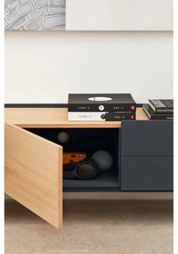 Масичка за телевизор в антрацит и естествен дъб 180x45 cm Otto - Teulat