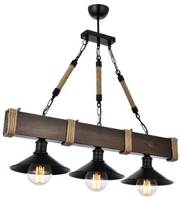 Тъмнокафяво висящо осветително тяло с метален абажур Kütük Ceviz – Opviq lights