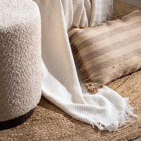 Кремаво покривало за легло от рециклиран памук 180x260 cm Spike – Ixia