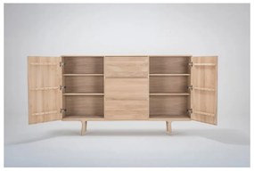 Масивен дъбов скрин с 3 чекмеджета , ширина 180 см Fawn - Gazzda