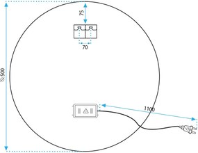 Огледало LED 50cm MMJ