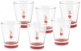 Bialetti - 6 броя чаши за кафе Rosso, стъкло