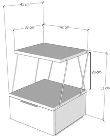 Нощно шкафче Tekoba - Бор